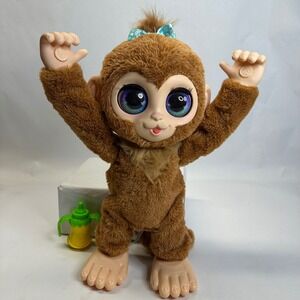 FurReal Friends Peanut Playful Interactive Monkey Plush Brown Toy Bottle